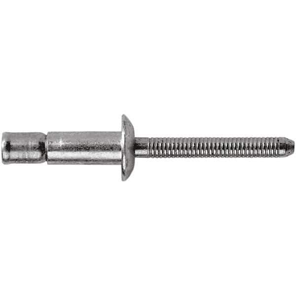 STANLEY Engineered Fastening - Size 8 Dome Head Stainless Steel Structural with Locking Stem Blind Rivet - Stainless Steel Mandrel, 0.08" to 3/8" Grip, 1/4" Head Diam, 0.261" to 0.276" Hole Diam, 0.162" Body Diam - Top Tool & Supply