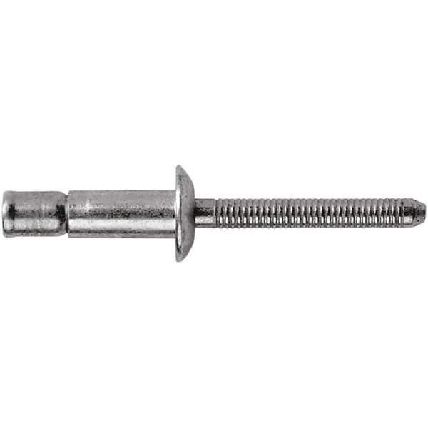 STANLEY Engineered Fastening - Size 8 Dome Head Stainless Steel Structural with Locking Stem Blind Rivet - Stainless Steel Mandrel, 0.08" to 5/8" Grip, 1/4" Head Diam, 0.261" to 0.276" Hole Diam, 0.162" Body Diam - Top Tool & Supply