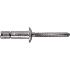 STANLEY Engineered Fastening - Size 8 Dome Head Steel Structural with Locking Stem Blind Rivet - Steel Mandrel, 0.08" to 3/8" Grip, 1/4" Head Diam, 0.261" to 0.276" Hole Diam, 0.162" Body Diam - Top Tool & Supply