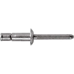 STANLEY Engineered Fastening - Size 6 Dome Head Steel Structural with Locking Stem Blind Rivet - Steel Mandrel, 0.062" to 1/4" Grip, 3/16" Head Diam, 0.194" to 0.204" Hole Diam, 0.12" Body Diam - Top Tool & Supply