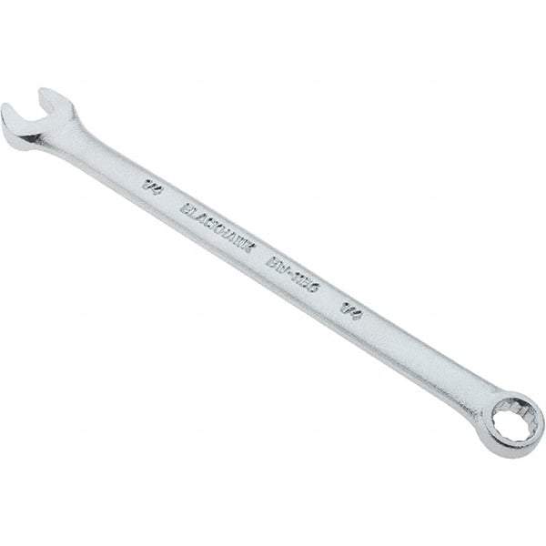 Blackhawk by Proto - 1/4" 12 Point Offset Combination Wrench - 15° Offset Angle, 4" OAL, Steel, Satin Finish - Top Tool & Supply