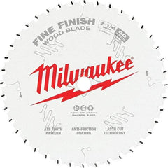 Milwaukee Tool - 7-1/4" Diam, 10mm Arbor Hole Diam, 40 Tooth Wet & Dry Cut Saw Blade - Tungsten Carbide-Tipped, Fine Finish Action, Standard Round Arbor - Top Tool & Supply