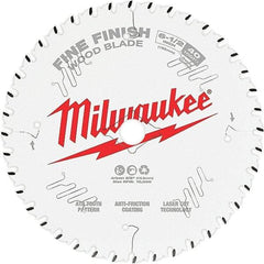 Milwaukee Tool - 6-1/2" Diam, 5/8" Arbor Hole Diam, 40 Tooth Wet & Dry Cut Saw Blade - Tungsten Carbide-Tipped, Fine Finish Action, Standard Round Arbor - Top Tool & Supply