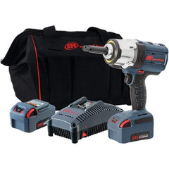 Ingersoll-Rand - 1/2" Drive 20 Volt Pistol Grip Cordless Impact Wrench & Ratchet - 0 to 1,900 RPM, 0 to 2,450 BPM, 1,500 Ft/Lb Torque, 2 Lithium-Ion Batteries - Top Tool & Supply