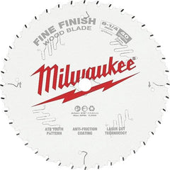 Milwaukee Tool - 8-1/4" Diam, 5/8" Arbor Hole Diam, 40 Tooth Wet & Dry Cut Saw Blade - Tungsten Carbide-Tipped, Fine Finish Action, Standard Round Arbor - Top Tool & Supply