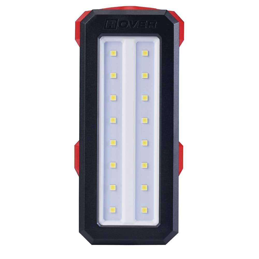 Milwaukee Tool - Cordless Work Lights; Voltage: 12 ; Run Time: 8 Hrs. ; Lumens: 700 ; Color: Red/Black ; Special Item Information: 110 Degree Pivoting Light Head; Up to 24 Hours of Run-time with XC4.0 Battery ; Includes: M12? ROVER? Service & Repair Floo - Exact Industrial Supply