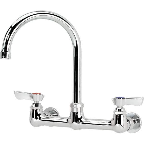 Krowne - Wall Mount, Service Sink Faucet without Spray - Two Handle, Blade Handle, Gooseneck Spout, No Drain - Top Tool & Supply