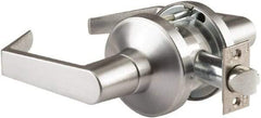 PDQ - Heavy Duty Classroom Lever Lockset - 2-3/4" Back Set, Small Format I/C Less Cylinder, Zinc, Antimicrobial Coated, Satin Chrome Plated Finish - Top Tool & Supply