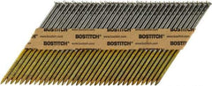 Stanley Bostitch - 11 Gauge 0.12" Shank Diam 3" Long Framing Nails for Power Nailers - Steel, Bright Finish, Ring Shank, Angled Stick Paper Tape Collation, Round Head - Top Tool & Supply