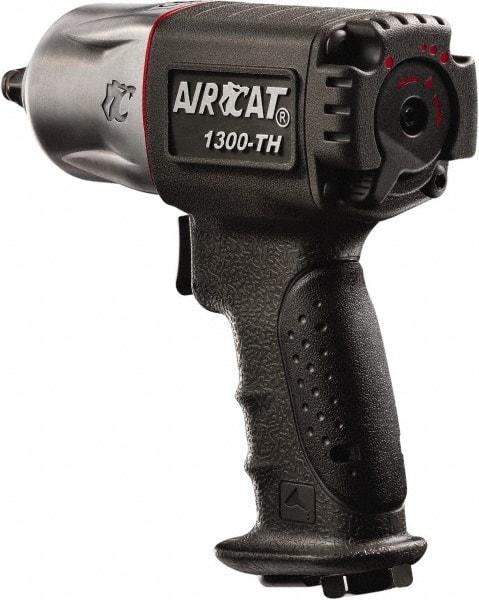 AIRCAT - 1/2" Drive, 10,000 RPM, 350 Ft/Lb Torque Impact Wrench - Pistol Grip Handle, 1,650 IPM, 6 CFM, 90 psi, 1/4" NPT Inlet - Top Tool & Supply