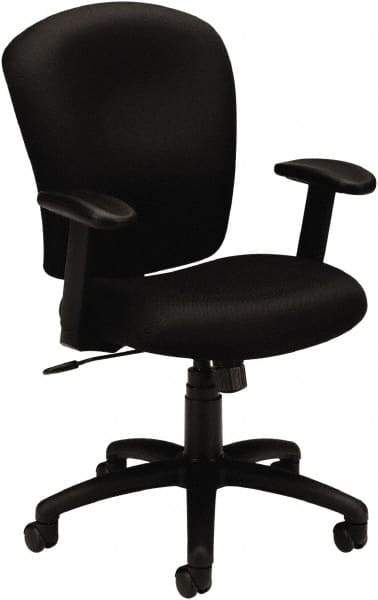 Basyx - 41" High Task Chair - 26" Wide x 34-1/2" Deep, 100% Polyester Seat, Black - Top Tool & Supply