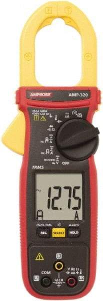 Amprobe - AMP-320, CAT III, Digital True RMS Clamp Meter with 1.378" Clamp On Jaws - 600 VAC/VDC, 600 AC/DC Amps, Measures Voltage, Capacitance, Current, microAmps, Resistance, Temperature - Top Tool & Supply