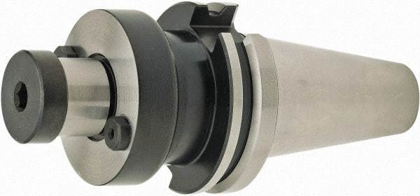 Parlec - BT40 Dual Contact Taper Shank 31.75mm Pilot Diam Shell Mill Holder - 57.15mm Flange to Nose End Projection, 69.85mm Nose Diam, Through-Spindle Coolant - Exact Industrial Supply