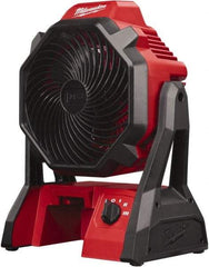 Milwaukee Tool - 7" Blade, 284 Max CFM, Cordless Fan - 2.5 Amps, 18 Volts, 3 Speed - Top Tool & Supply