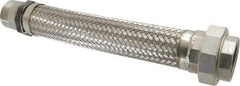 Value Collection - 18" OAL, 2" ID, 450 Max psi, Flexible Metal Hose Assembly - 2" Fitting, 304 Stainless Steel Fitting, 321 Stainless Steel Hose - Top Tool & Supply