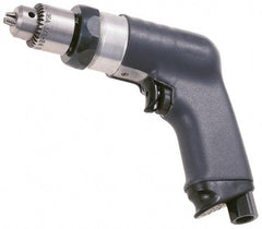 Ingersoll-Rand - 1/4" Keyed Chuck - Pistol Grip Handle, 2,200 RPM, 17 CFM, 0.4 hp, 90 psi - Top Tool & Supply