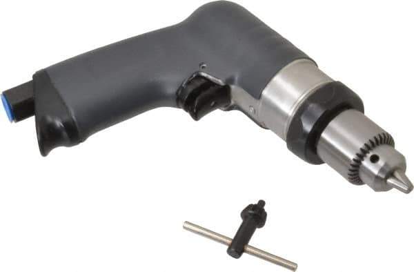 Ingersoll-Rand - 1/4" Keyed Chuck - Pistol Grip Handle, 3,000 RPM, 17 CFM, 0.4 hp, 90 psi - Top Tool & Supply