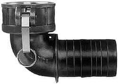 EVER-TITE Coupling Products - 4" Aluminum Cam & Groove Suction & Discharge Hose Female Coupler Hose Shank, 90° - Part C, 100 Max psi - Top Tool & Supply