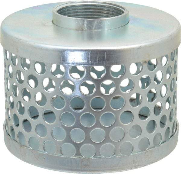 Kuriyama of America - 1-1/2" Hose, Round Hole Strainer - Plated Steel - Top Tool & Supply