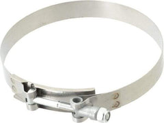 Campbell Fittings - 5-1/2" Hose, 3/4" Wide x 0.025" Thick, T-Bolt Band Clamp - Stainless Steel - Top Tool & Supply