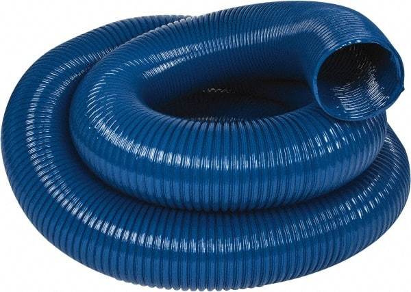 Hi-Tech Duravent - 6" ID, 25' Long, PVC Blower & Duct Hose - Blue, 7-1/2" Bend Radius, 10 In/Hg, 8 Max psi, -20 to 180°F, Abrasion and Chemical Resistant - Top Tool & Supply