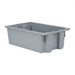 Quantum Storage - 75 Lb Load Capacity Gray Polyethylene Tote Container - Stacking, Nesting, 18" Long x 11" Wide x 6" High - Top Tool & Supply