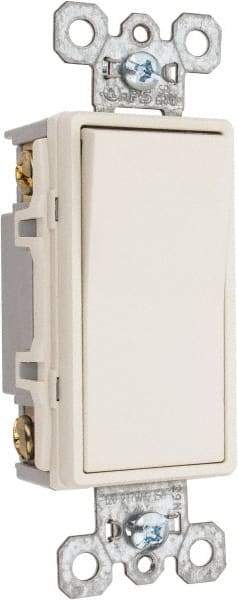 Pass & Seymour - 4 Pole, 120 to 277 VAC, 15 Amp, Specification Grade, Rocker, Wall and Dimmer Light Switch - 1.43 Inch Wide x 4.19 Inch High - Top Tool & Supply