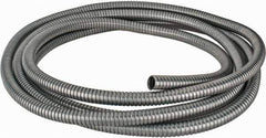 Federal Hose - 7/8" ID, -60 to 400°F, Galvanized Steel Unlined Flexible Metal Duct Hose - 4.1" Bend Radius, 25' Long - Top Tool & Supply