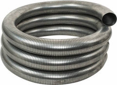 Federal Hose - 4" ID, -60 to 400°F, Galvanized Steel Unlined Flexible Metal Duct Hose - 18" Bend Radius, 25' Long - Top Tool & Supply