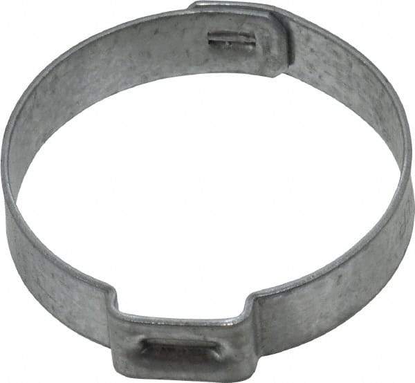 Oetiker - 28.5 to 31.6mm, Zinc-Plated 1-Ear Clamp - 1-1/4" Noml Size, 10mm Inner Width, 7mm Wide x 0.75mm Thick, Carbon Steel - Top Tool & Supply