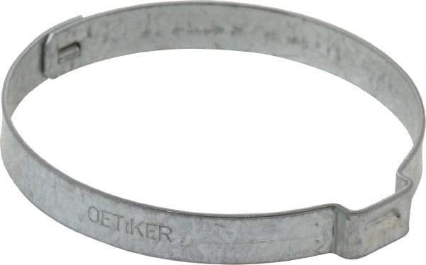 Oetiker - 48.4 to 51.5mm, Zinc-Plated 1-Ear Clamp - 2" Noml Size, 10mm Inner Width, 7mm Wide x 0.75mm Thick, Carbon Steel - Top Tool & Supply