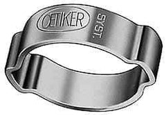 Oetiker - 26.3 to 31mm, Zinc-Plated 2-Ear Clamp - 1-3/16" Noml Size, 7.38mm Inner Width, 10mm Wide x 1.5mm Thick, Carbon Steel - Top Tool & Supply