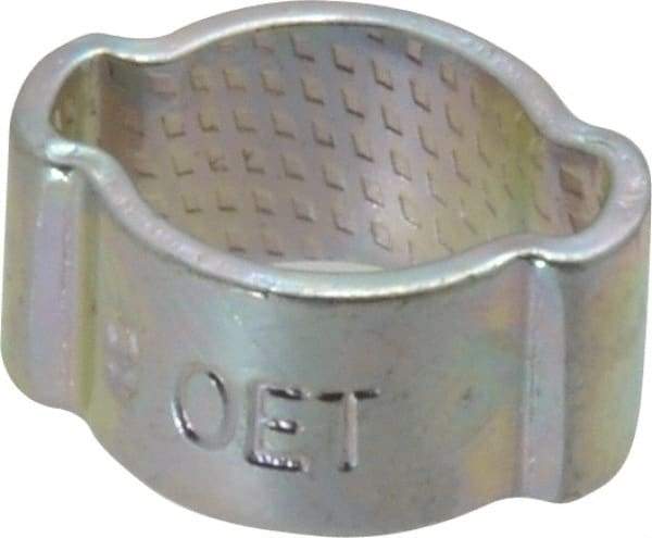 Oetiker - 7 to 9mm, Zinc-Plated 2-Ear Clamp - 5/16" Noml Size, 3.14mm Inner Width, 7mm Wide x 1mm Thick, Carbon Steel - Top Tool & Supply