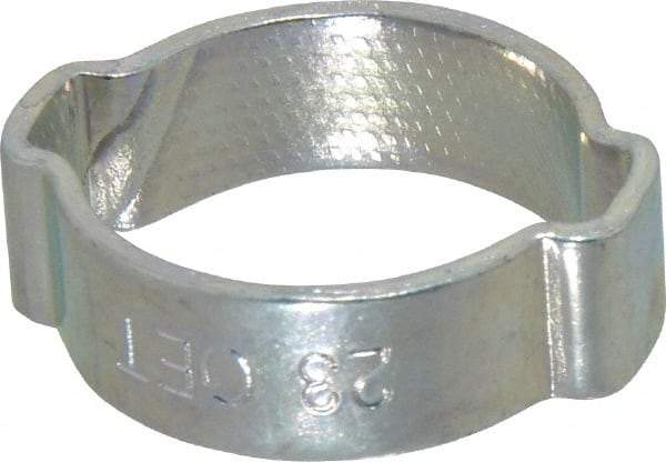 Oetiker - 19 to 23mm, Zinc-Plated 2-Ear Clamp - 7/8" Noml Size, 6.28mm Inner Width, 9mm Wide x 1.5mm Thick, Carbon Steel - Top Tool & Supply