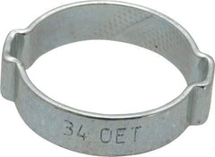 Oetiker - 29.3 to 34mm, Zinc-Plated 2-Ear Clamp - 1-5/16" Noml Size, 7.38mm Inner Width, 10mm Wide x 1.5mm Thick, Carbon Steel - Top Tool & Supply