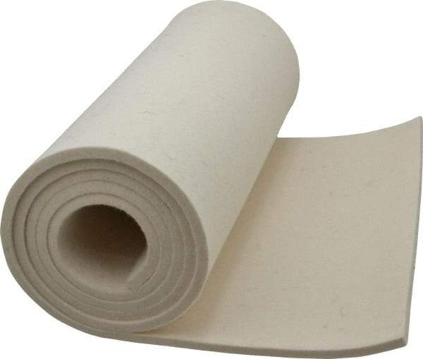 Made in USA - 1/4 Inch Thick x 60 Inch Wide x 12 Inch Long, Pressed Wool Felt Sheet - 4 Lbs/Square Yd., White, 500 psi - Top Tool & Supply