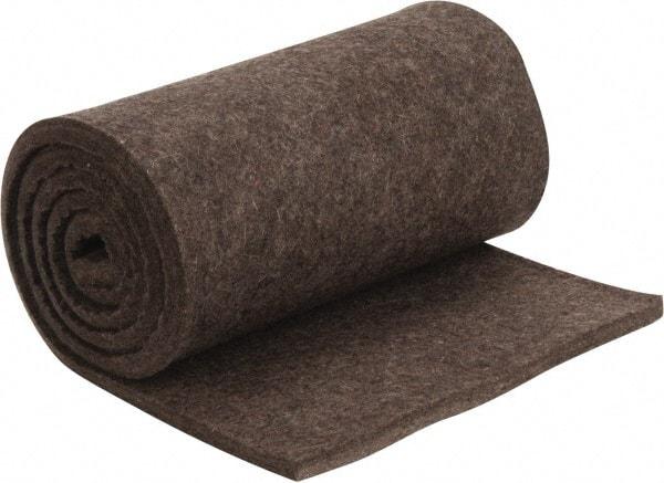 Made in USA - 1/2 Inch Thick x 72 Inch Wide x 12 Inch Long, Pressed Wool Felt Sheet - 4.2 Lbs/Square Yd., Gray, 75 psi - Top Tool & Supply