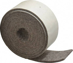 Made in USA - 1/8 Inch Thick x 1-1/2 Inch Wide x 5 Ft. Long, Felt Stripping - Gray, Plain Backing - Top Tool & Supply