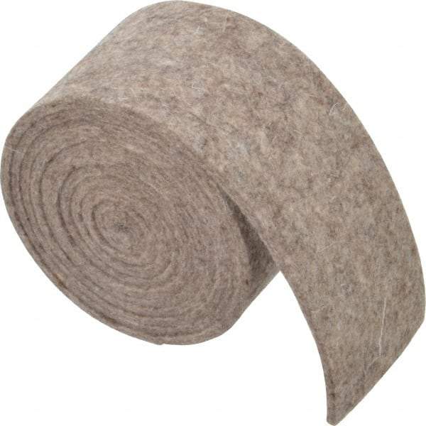 Made in USA - 1/8 Inch Thick x 2 Inch Wide x 5 Ft. Long, Felt Stripping - Gray, Plain Backing - Top Tool & Supply