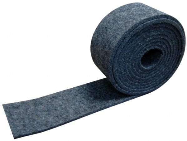 Made in USA - 1/8 Inch Thick x 1-1/2 Inch Wide x 5 Ft. Long, Felt Stripping - Gray, Plain Backing - Top Tool & Supply