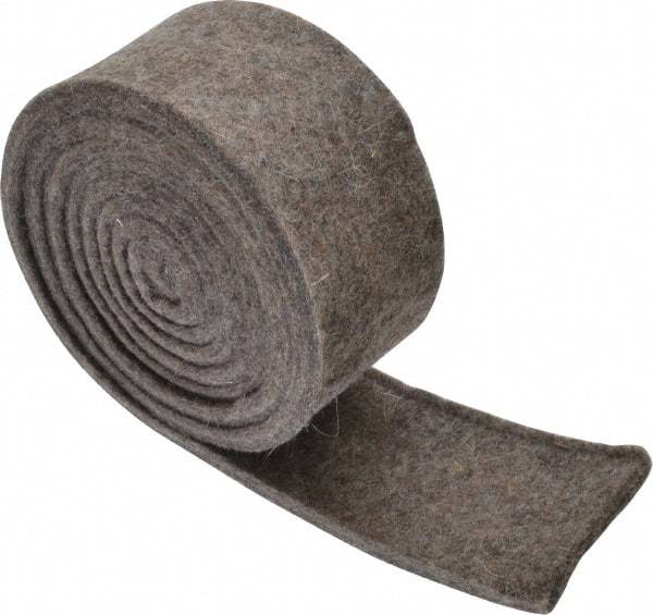 Made in USA - 1/4 Inch Thick x 2 Inch Wide x 5 Ft. Long, Felt Stripping - Gray, Plain Backing - Top Tool & Supply