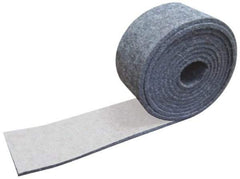 Made in USA - 1/8 Inch Thick x 1-1/2 Inch Wide x 10 Ft. Long, Felt Stripping - Gray, Adhesive Backing - Top Tool & Supply