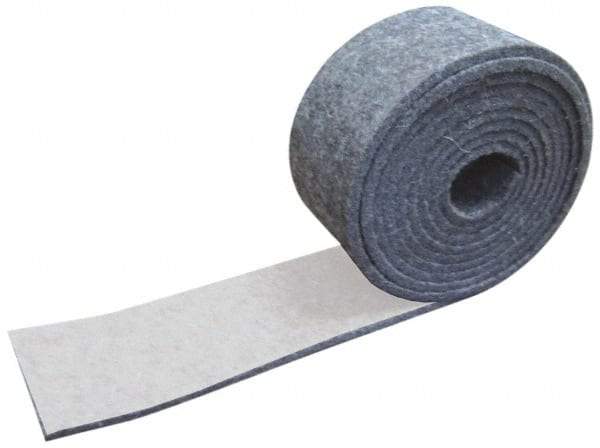 Made in USA - 1/8 Inch Thick x 1 Inch Wide x 10 Ft. Long, Felt Stripping - Gray, Adhesive Backing - Top Tool & Supply