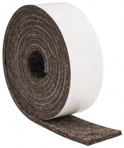 Made in USA - 1/8 Inch Thick x 1 Inch Wide x 5 Ft. Long, Felt Stripping - Gray, Adhesive Backing - Top Tool & Supply