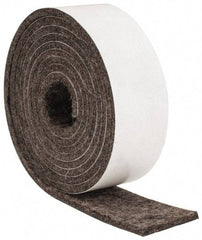 Made in USA - 1/8 Inch Thick x 1 Inch Wide x 5 Ft. Long, Felt Stripping - Gray, Adhesive Backing - Top Tool & Supply