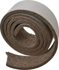 Made in USA - 1/4 Inch Thick x 2 Inch Wide x 5 Ft. Long, Felt Stripping - Gray, Adhesive Backing - Top Tool & Supply