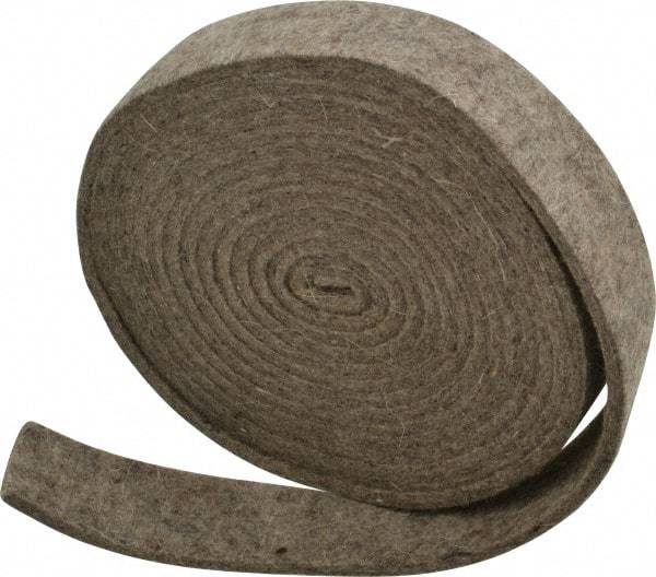 Made in USA - 1/8 Inch Thick x 1 Inch Wide x 10 Ft. Long, Felt Stripping - Gray, Plain Backing - Top Tool & Supply