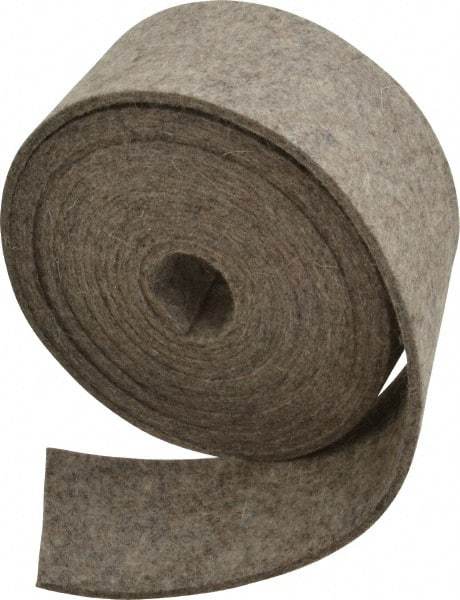 Made in USA - 1/8 Inch Thick x 2 Inch Wide x 10 Ft. Long, Felt Stripping - Gray, Plain Backing - Top Tool & Supply