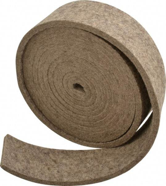 Made in USA - 1/4 Inch Thick x 2 Inch Wide x 10 Ft. Long, Felt Stripping - Gray, Plain Backing - Top Tool & Supply