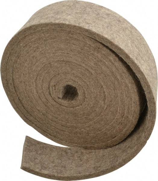 Made in USA - 1/4 Inch Thick x 2 Inch Wide x 10 Ft. Long, Felt Stripping - Gray, Plain Backing - Top Tool & Supply